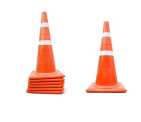 orange traffic cone  PNG transparent