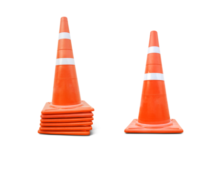 orange traffic cone  PNG transparent