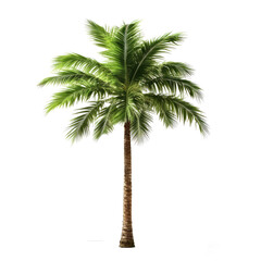 Tropical Paradise: Palm Tree Isolated on Transparent Background Generative AI
