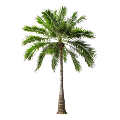 Tropical Paradise: Palm Tree Isolated on Transparent Background Generative AI