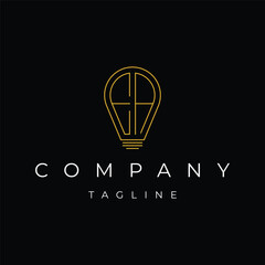 Letter EA AE initial lamp solution bulblight icon logo design vector template