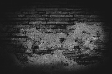 Black brick walls that are not plastered background and texture. The texture of the brick is black. Background of empty brick basement wall.