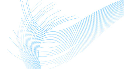 Blue minimal wavy lines abstract futuristic tech background. Vector digital design