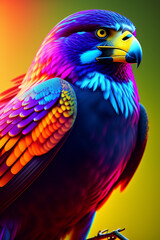 Colorful Eagle Flying Ai Generate