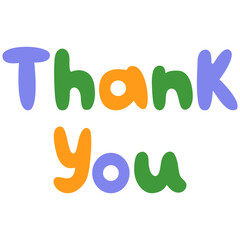 Thank you lettering phrase.Banner, postcard, poster, and stickers. Vector illustration.