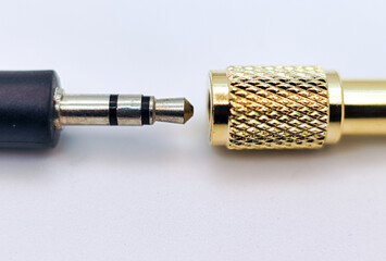 audio jack with gold-plated adapter