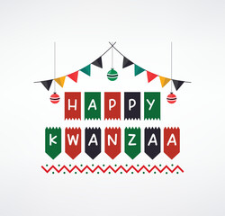 Happy Kwanzaa. December 26 until January 1. Kwanzaa greeting card or background Template for banner, card, poster with text inscription
