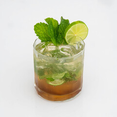 mojito cocktail isolated on white