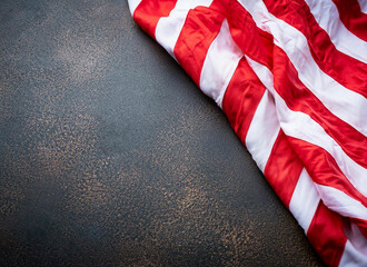 American flag on 4th July independes celebration