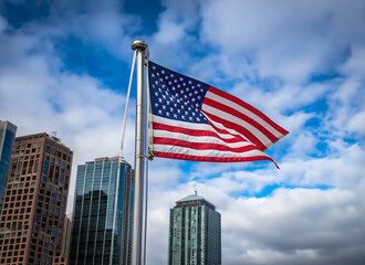American flag on 4th July independes celebration