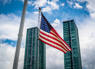 American flag on 4th July independes celebration