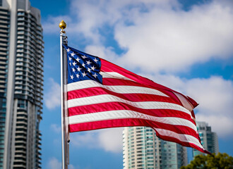 American flag on 4th July independes celebration