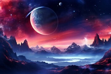Space-themed wallpaper banner background, Generative Ai