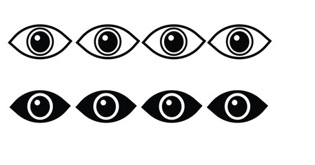 Eye vector icon. Set of eye icon.