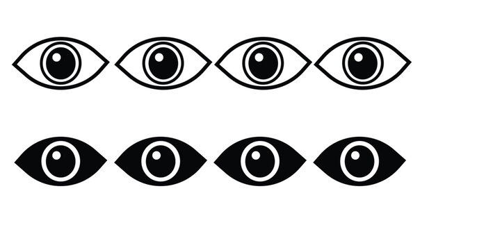 Eye vector icon. Set of eye icon.