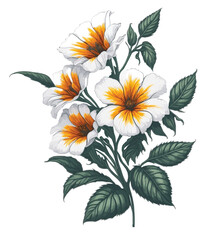 Cartoon Calibrachoa flower , clip art , vector , illustration