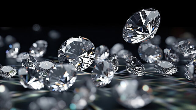 Picture Of Diamonds On A Black Background