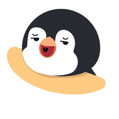 Cute Head penguin tired cartoon