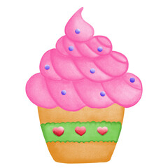cupcake with pink icing