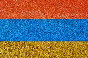 Flag of Armenia on the colorful pavement