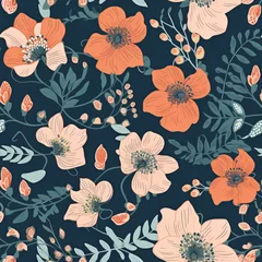Rucksack Seamless floral pattern. Generative AI. © Roxana