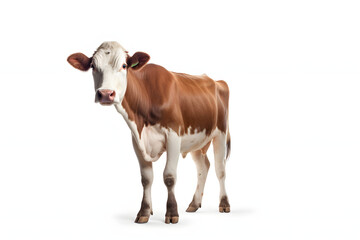 cow isolated on white background - obrazy, fototapety, plakaty