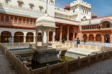 Fototapeta premium India Rajasthan Bikaner Junagarh Fort, exterior and interior architectural details and decorations