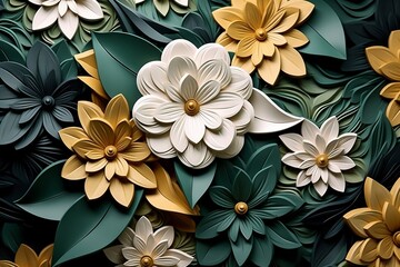 Elegant luxury floral seamless pattern with beautiful flowers, Generative Ai