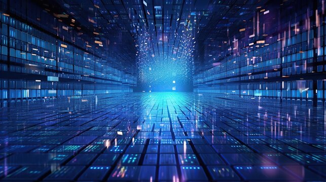 Big data technology futuristic background generative AI
