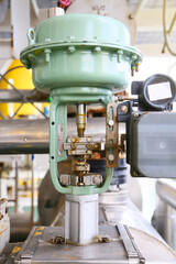 Pressure control valve in oil and gas process and controlled by Program Logic Control, PLC controller the valve and control instrument gas supply to actuator of the valve as PLC command.