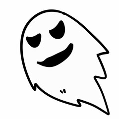spooky halloween ghost cartoon on a white background