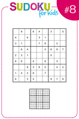 Sudoku maze puzzle for kids with solution 9x9
