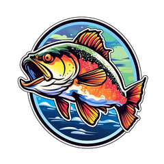 Fishing symbol signs illustration, isolated on white or transparent. Generative AI