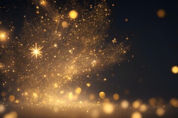Fototapeta premium Gold bokeh blurred light abstract background with bokeh effect magic concept.