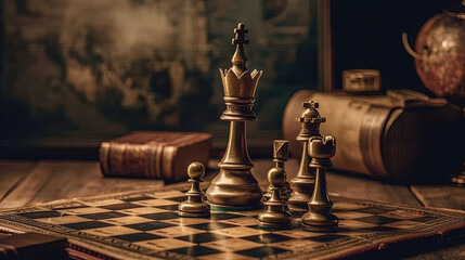 Celebrating World Chess Day, a day of strategic thinking, competition, and intellectual prowess in the world of chess - obrazy, fototapety, plakaty