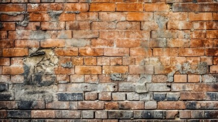 Obraz premium Embracing the Timeless Charm: Exploring the Textured Beauty of Weathered Brick Walls with Generative AI