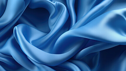Blue fabric texture. Creases on the fabric