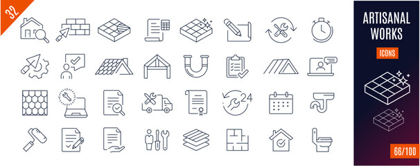 Collection Artisan icones. Devis, travaux, toitures,..