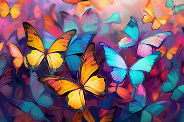 Obraz na płótnie Canvas Ai farfalle multicolori 04