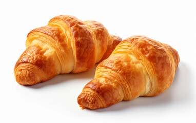 Freshly baked croissants in a bakery,  fresh croissant photography, a simple yet enticing croissant. croissant with its golden - brown crust and flaky layers. Generative AI