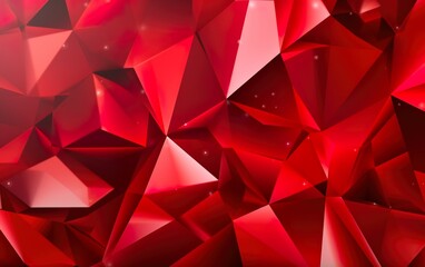 Abstract red polygon background created with Generative AI technology