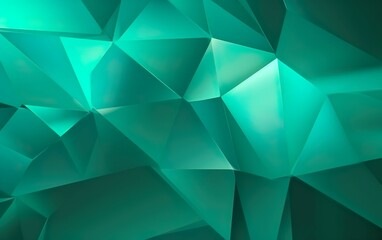 Abstract green polygon background created with Generative AI technology