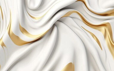 White and gold satin cloth background