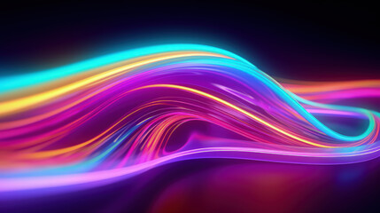 Fototapeta premium Colorful neon wave background. Retro glowing neon pink and blue theme.