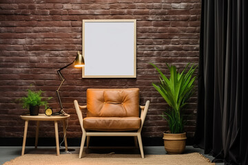 Interior of a Room with a Chair and Frame