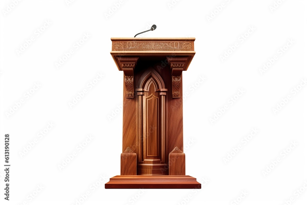 Poster lectern isolated on white background. Generated by AI