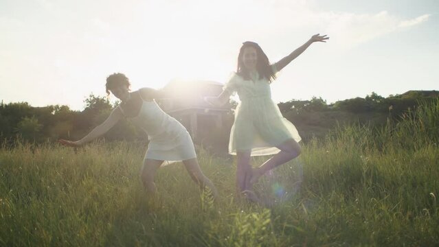 In the backdrop of nature's beauty, a group of young women forms an inseparable bond of friendship, sharing happy moments and embracing the positive vibes of summer