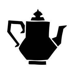 Stylized retro teapot on a white background.