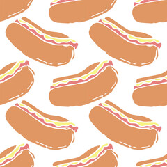 Seamless fast food pattern. fast food background