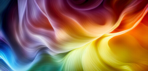 Obraz premium Colorful Fabric Textures, Flowing Forms of Vibrant Color. flowing forms create a mesmerizing display against a colorful backdrop. dynamic textures and vivid hues .